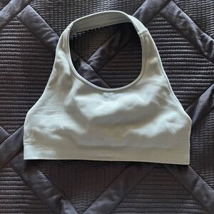 SET Active Ribbed Halter Sports Bra - Cream